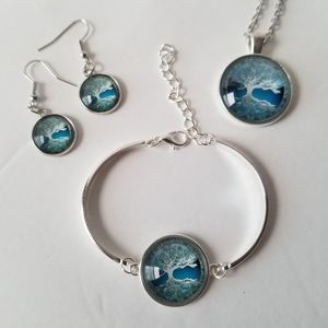 🍁3/$25 Blue Tree of Life Jewelry Set